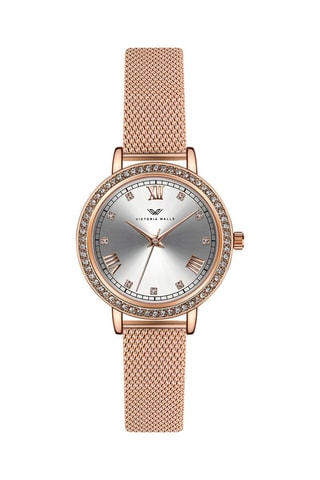 Montre à quartz en acier - Doré rose - Victoria Walls
