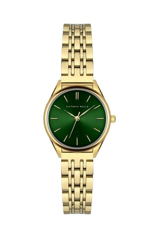 Montre à quartz en acier inoxydable - Doré et vert - Victoria Walls