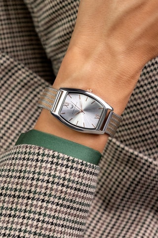 Montre à quartz en acier inoxydable - Argenté et doré rose - Victoria Walls