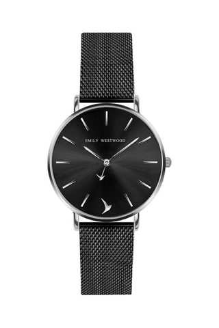 Montre à quartz en acier - Noir et argenté - Emily Westwood