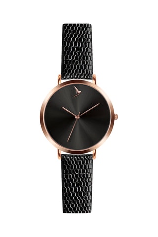 Montre à quartz en cuir - Noir - Emily Westwood