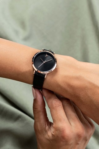 Montre à quartz en cuir - Noir - Emily Westwood
