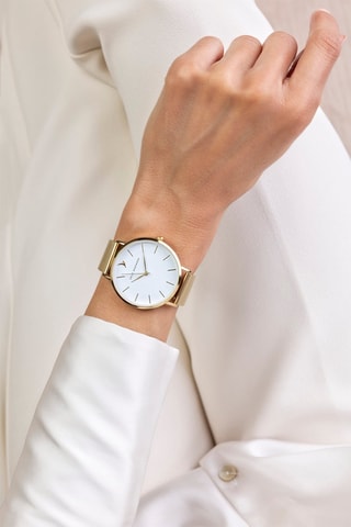 Montre à quartz en acier - Doré