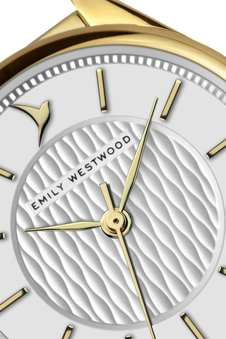 Montre à quartz en acier inoxydable - Doré et blanc - Emily Westwood