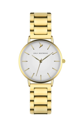 Montre à quartz en acier - Doré