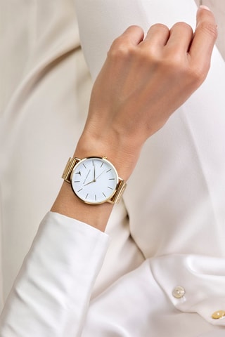 Montre à quartz en acier - Doré