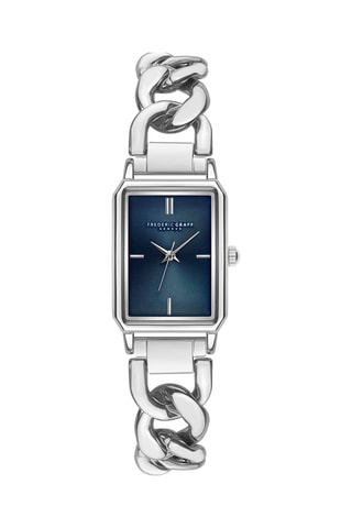 Montre à quartz en acier - Argenté et bleu - Frederic Graff