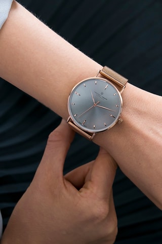 Coffret montre à quartz et bracelets en acier et cuir - Frederic Graff