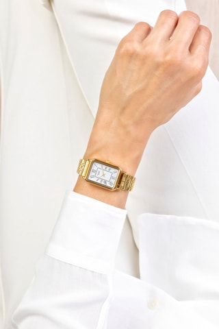 Montre à quartz en acier inoxydable plaqué ion or jaune - Doré et blanc - Frederic Graff