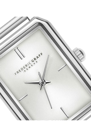 Montre à quartz en cuir et plaqué ion argent - Noir et argenté - Frederic Graff