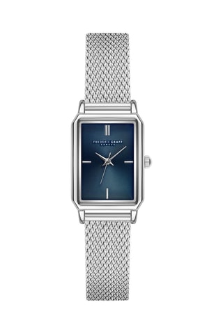 Montre à quartz en acier - Argenté et bleu - Frederic Graff