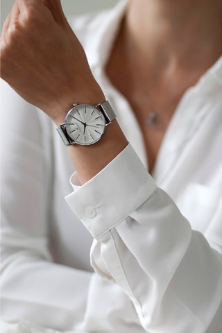 Montre à quartz en acier  - Argenté - Frederic Graff
