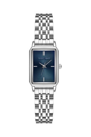 Montre à quartz en acier - Argenté et bleu - Frederic Graff