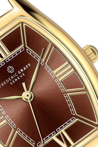Montre à quartz en acier - Doré et marron - Frederic Graff