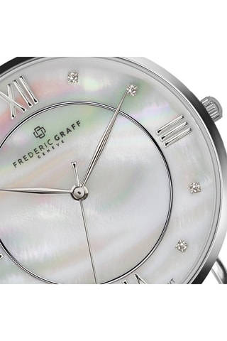 Montre à quartz en acier, plaqué ion argent et nacre Liskamm - Frederic Graff