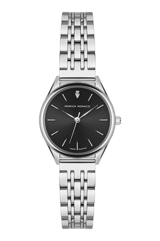 Montre à quartz en acier et diamant - Argenté