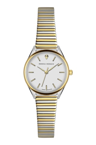Montre à quartz en acier et diamant - Argenté