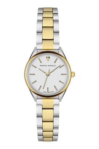 Montre à quartz en acier et diamant - Argenté