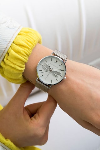 Montre à quartz en acier - Argenté et blanc - Emily Westwood