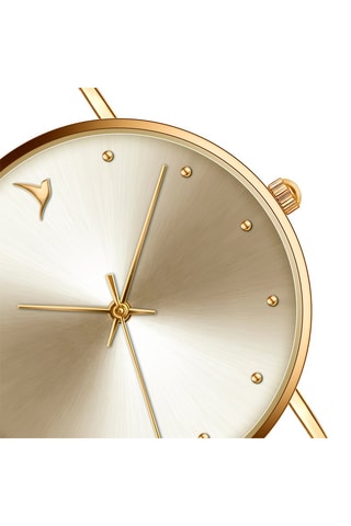 Montre à quartz en cuir - Noir et doré - Emily Westwood