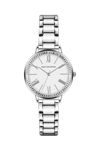 Montre à quartz en acier - Argenté et blanc - Emily Westwood