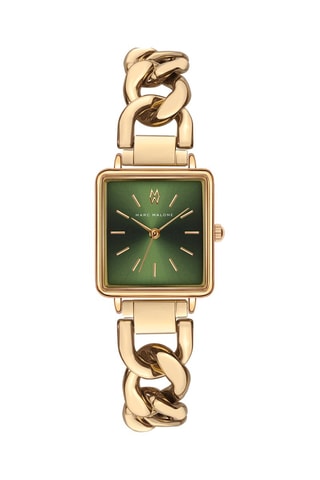 Montre à quartz en acier - Doré et vert - Marc Malone