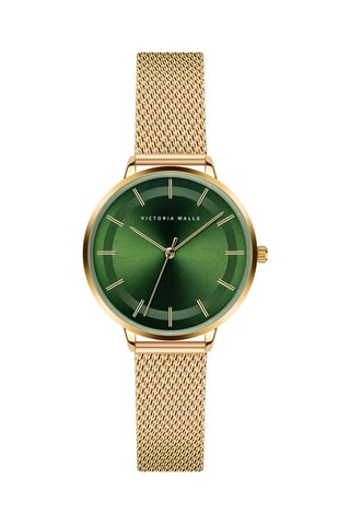 Montre à quartz en acier - Doré et vert - Victoria Walls