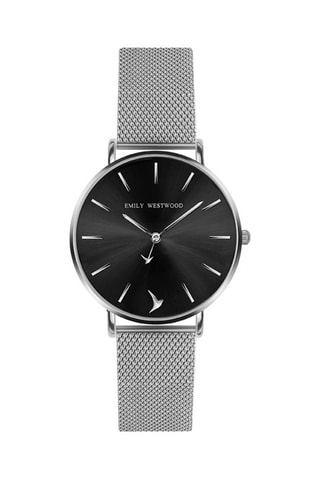 Montre à quartz en acier - Argenté et noir - Emily Westwood
