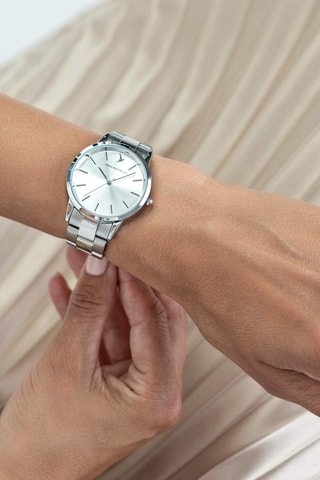 Montre à quartz en acier - Argenté et blanc - Emily Westwood