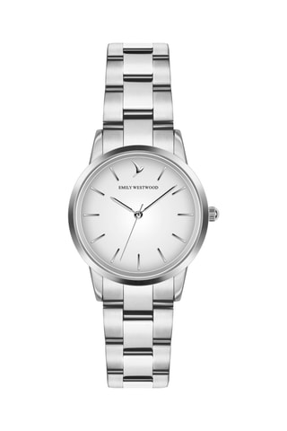 Montre à quartz en acier - Argenté et blanc - Emily Westwood