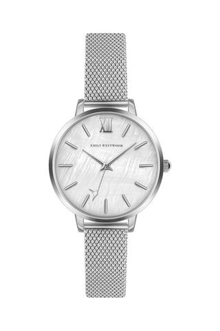 Montre à quartz en acier - Argenté et blanc - Emily Westwood