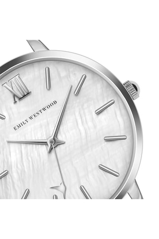 Montre à quartz en acier - Argenté et blanc - Emily Westwood