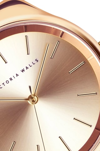 Montre à quartz en acier - Doré rose - Victoria Walls