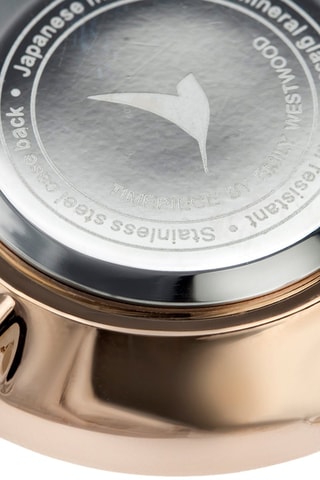Montre à quartz en acier - Noir et doré rose - Emily Westwood
