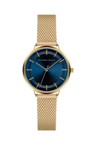 Montre à quartz en acier - Doré et bleu marine