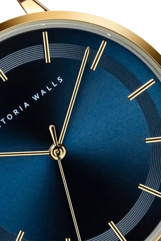 Montre à quartz en acier - Doré et bleu marine