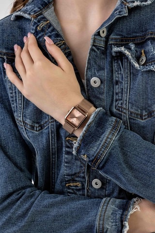 Montre à quartz en acier - Doré rose  - Victoria Walls