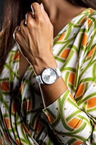 Montre à quartz en cuir - Argenté - Emily Westwood
