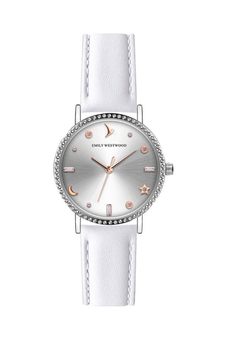 Montre à quartz en cuir - Argenté - Emily Westwood
