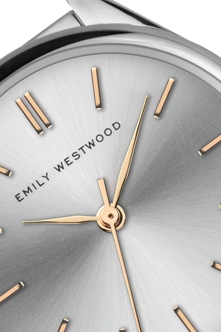 Montre à quartz en acier inoxydable - Argenté et doré rose - Emily Westwood
