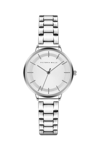 Montre à quartz en acier - Argenté et blanc - Victoria Walls