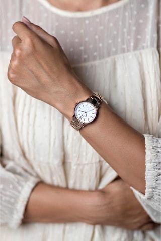 Montre à quartz en acier inoxydable - Doré rose et blanc - Victoria Walls