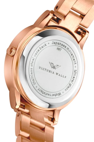Montre à quartz en acier inoxydable - Doré rose et blanc - Victoria Walls