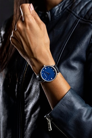 Montre à quartz en cuir - Noir - Emily Westwood