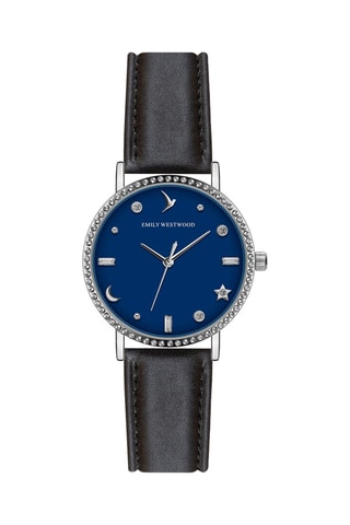 Montre à quartz en cuir - Noir - Emily Westwood