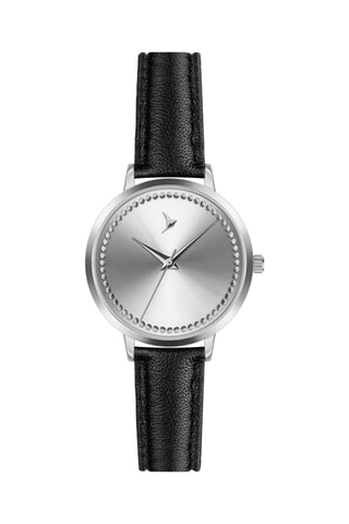 Montre à quartz en cuir - Noir - Emily Westwood