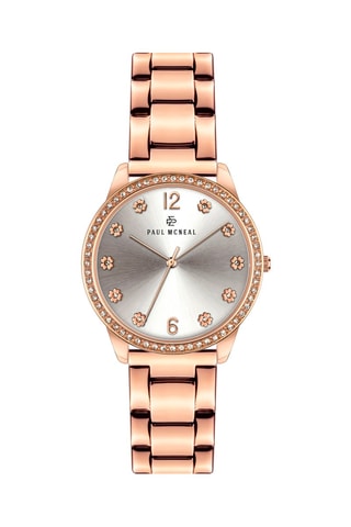 Montre à quartz en acier - Doré rose et argenté - Paul Mc Neal