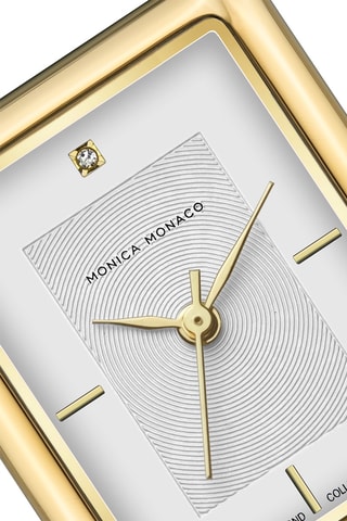 Montre à quartz en cuir et diamant - Doré