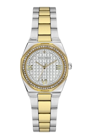 Montre à quartz en acieret diamant - Argenté et doré