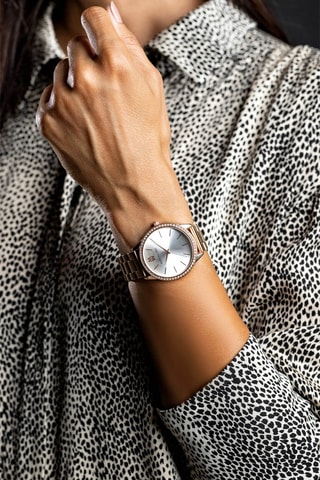 Montre à quartz en acier Megan - Doré rose et argenté 